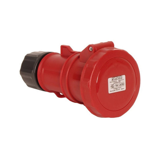 conector industrial 3P+T 32A 6H vermelho 380~440Vca IP67 FAMATEL 24302 [13.06.01.013e014]