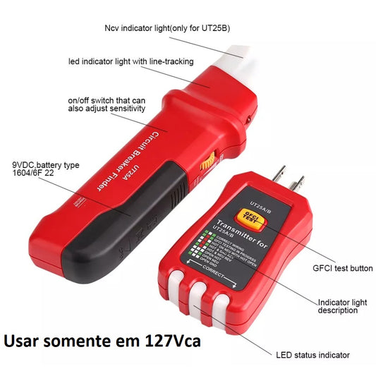 [ENG] localizador circuitos UNI-T UT25A [VERMELHO usar somente em 127Vca]   [DEP03.