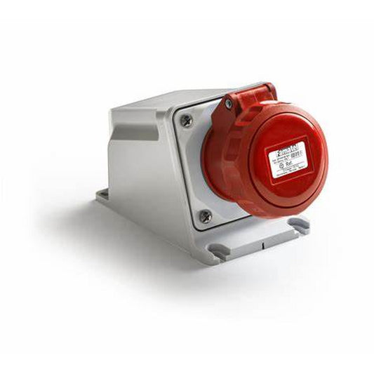 tomada industrial embutir 3P+T 32A 6H vermelho 380~440Vca IP67 FAMATEL 24332 [13.06.01.011e012]