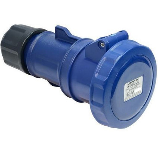 conector industrial 2P+T 16A 6H azul 200~250Vca IP67 FAMATEL 24200 [13.06.01.007 e 008]